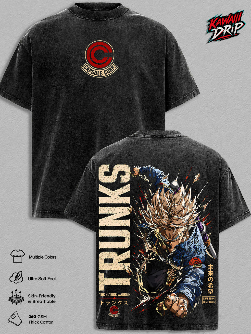 Future Trunkssss DBZ Anime Vintage Washed Tee