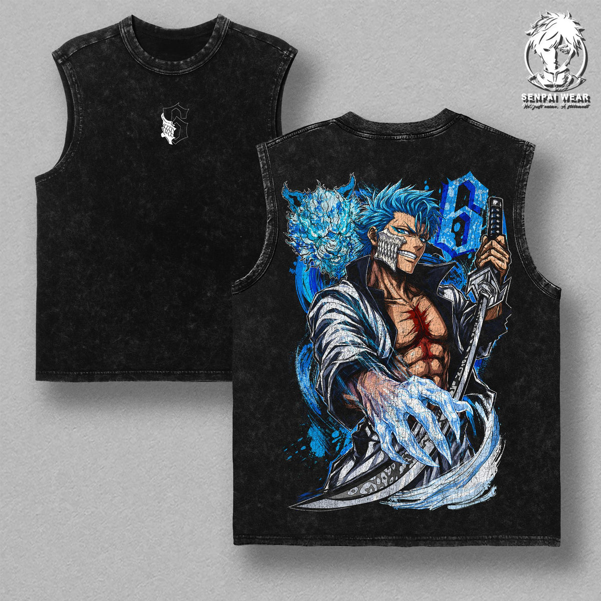 Grimmjow Jaegerjaquez Bleach Anime Vintage Washed Tee
