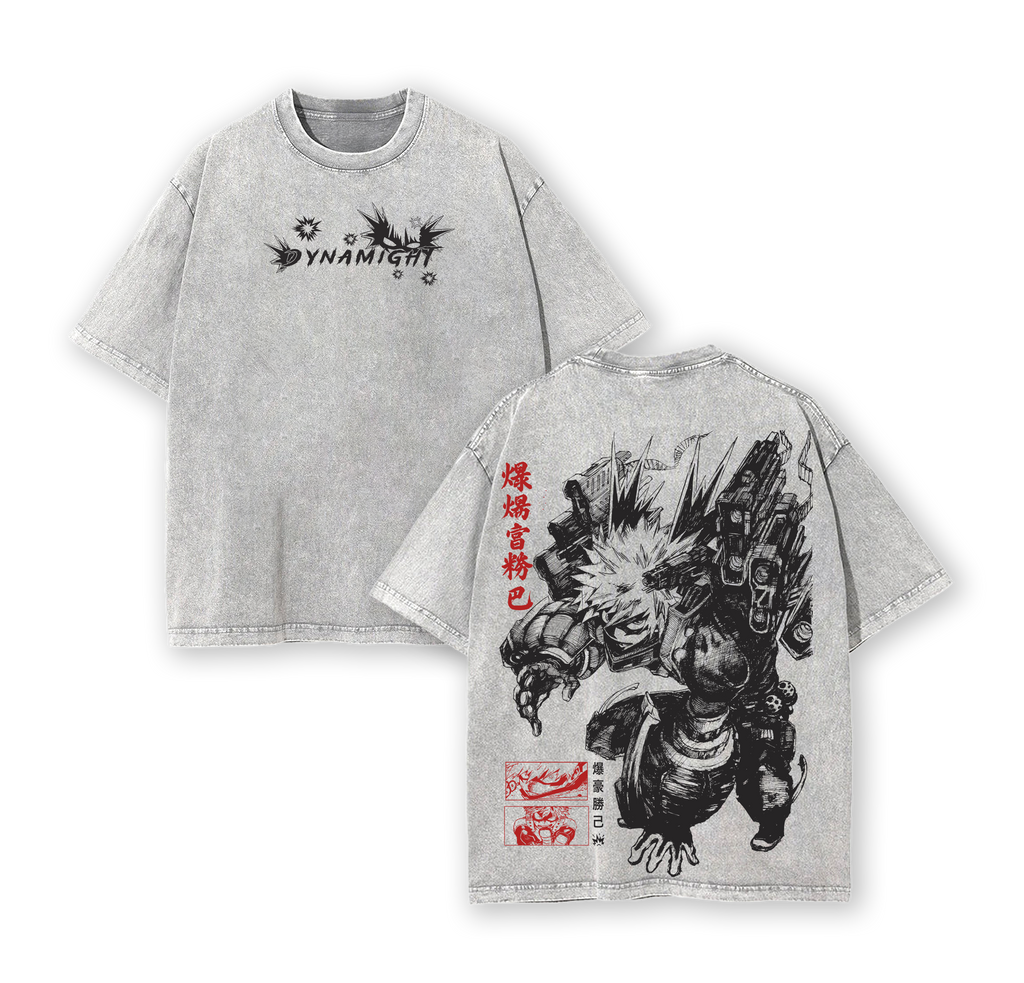 Katsuki Bakugo My Hero Academia 2 Face Anime Vintage Washed Tee