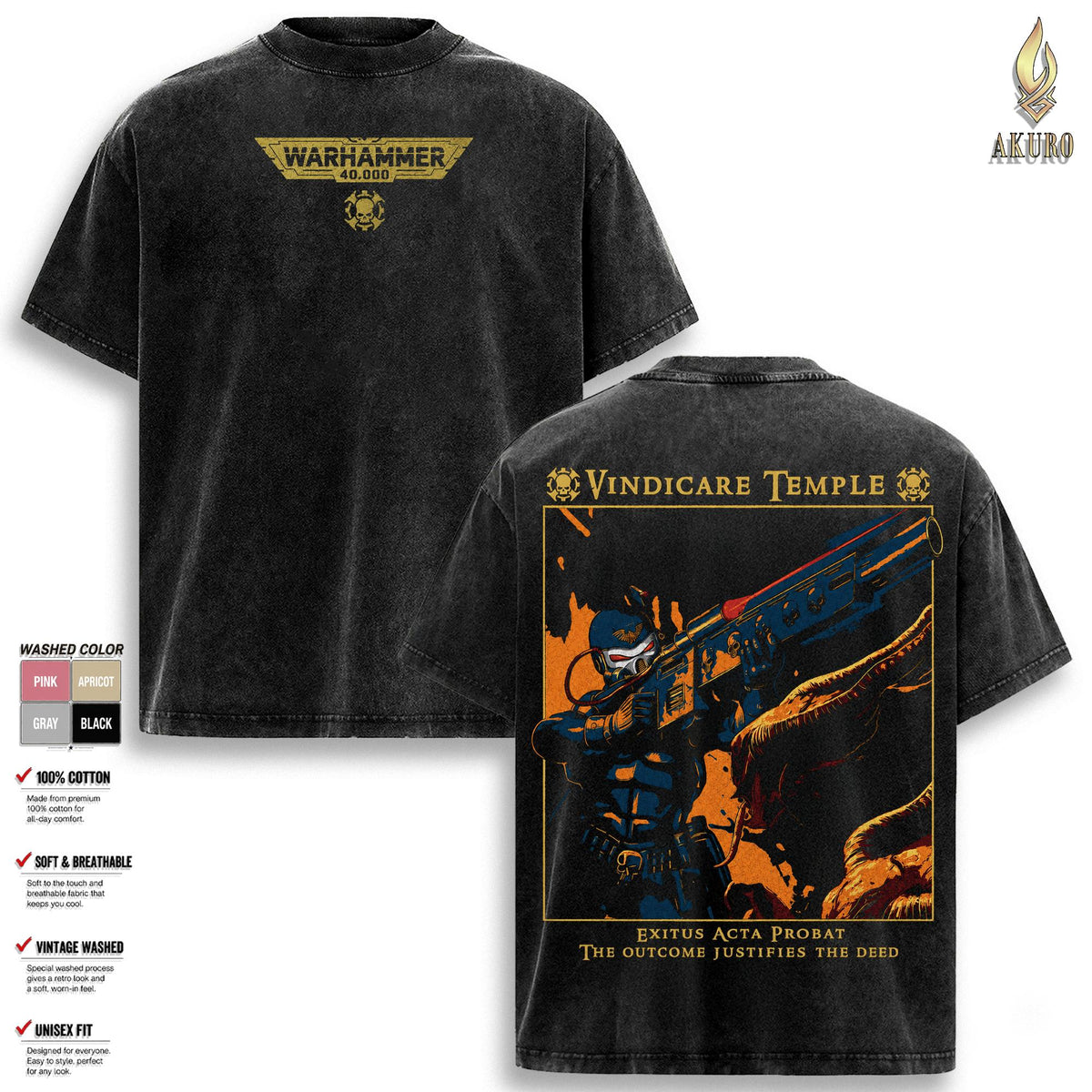 Vindicare Assassin Warhammer 40K Graphic Vintage Washed Tee