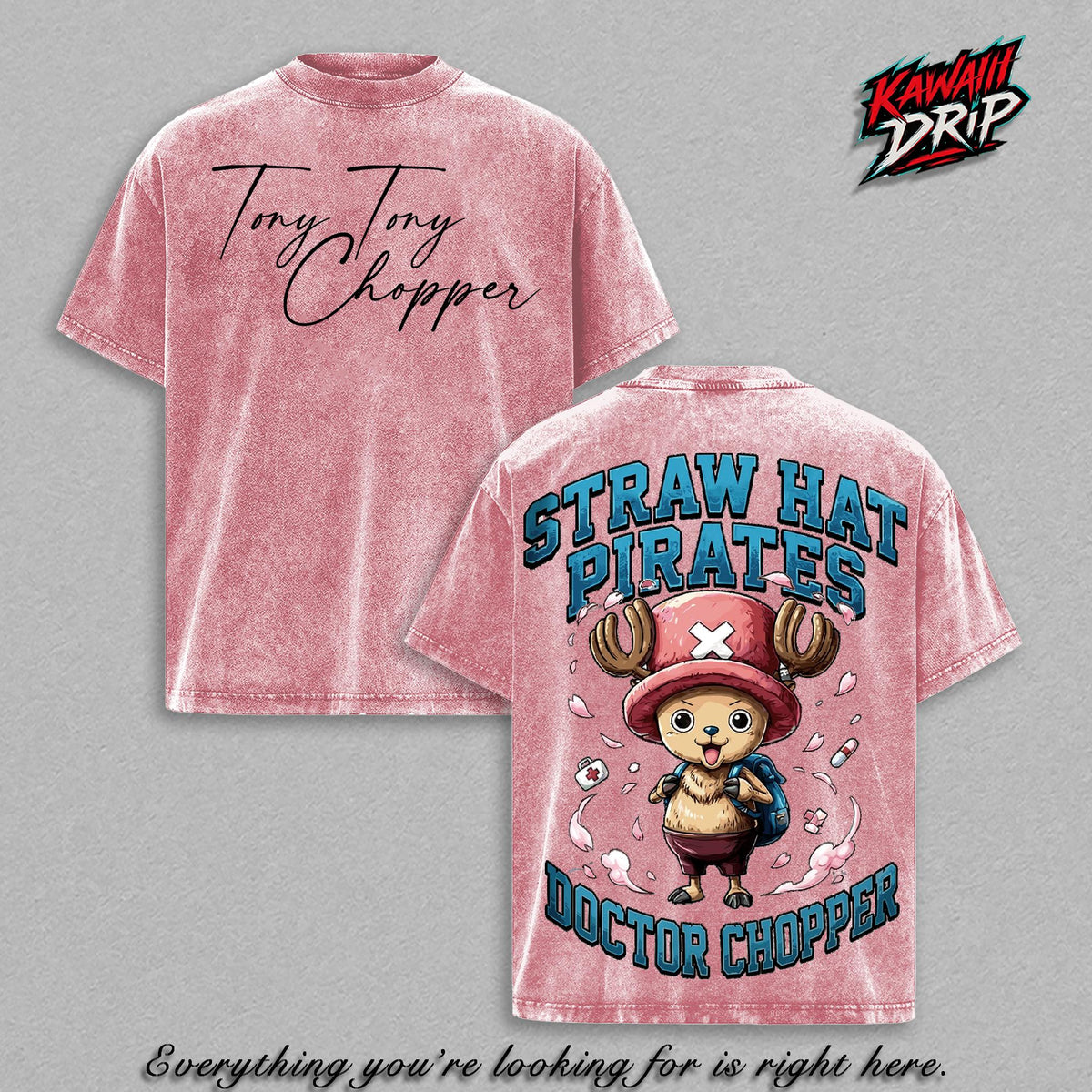 Tony Tony Chopper One Piecee Anime Vintage Washed Tee