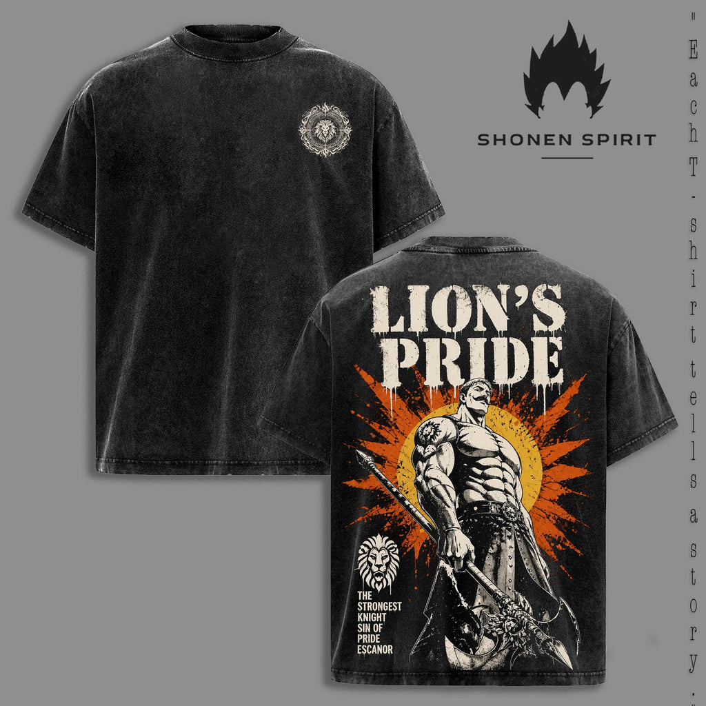 Escanor Lion's Pride Seven Deadly Sins Anime Vintage Washed Tee