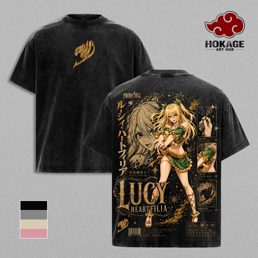 Lucy Heartfilia Fairy Tail Anime Vintage Washed Tee