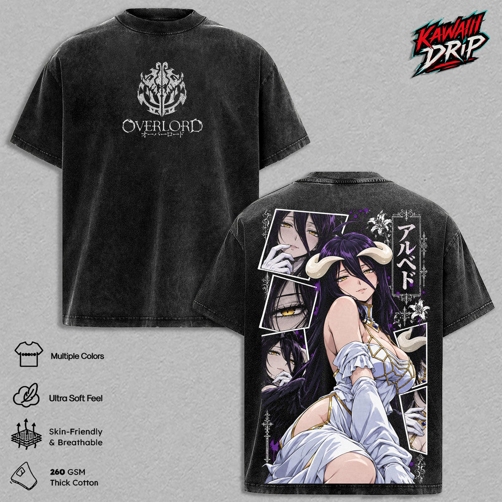 Albedo Overlord Anime Vintage Washed Tee