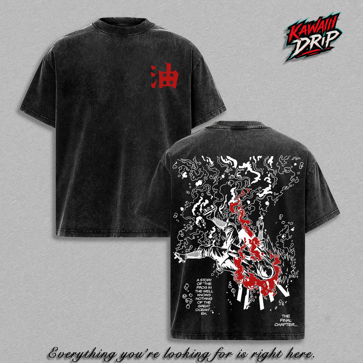 Jiraiya Narutoo Legendary Sannin Toad Sage Anime Vintage Washed Tee