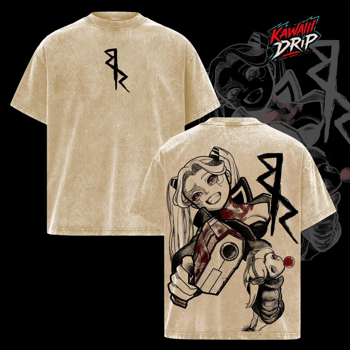 Cyberpunk Edgerunners Manga Panel Anime Vintage Washed Tee