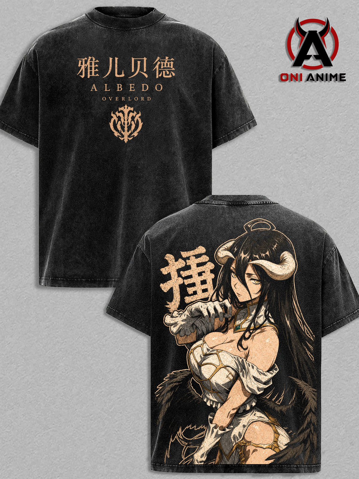 Albedo Overlord Anime Vintage Washed Tee