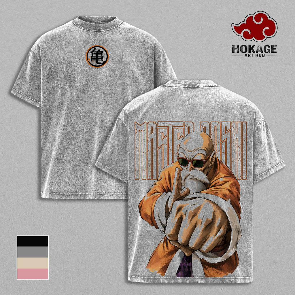Master Roshi DBZ Turtle Hermit Anime Vintage Washed Tee