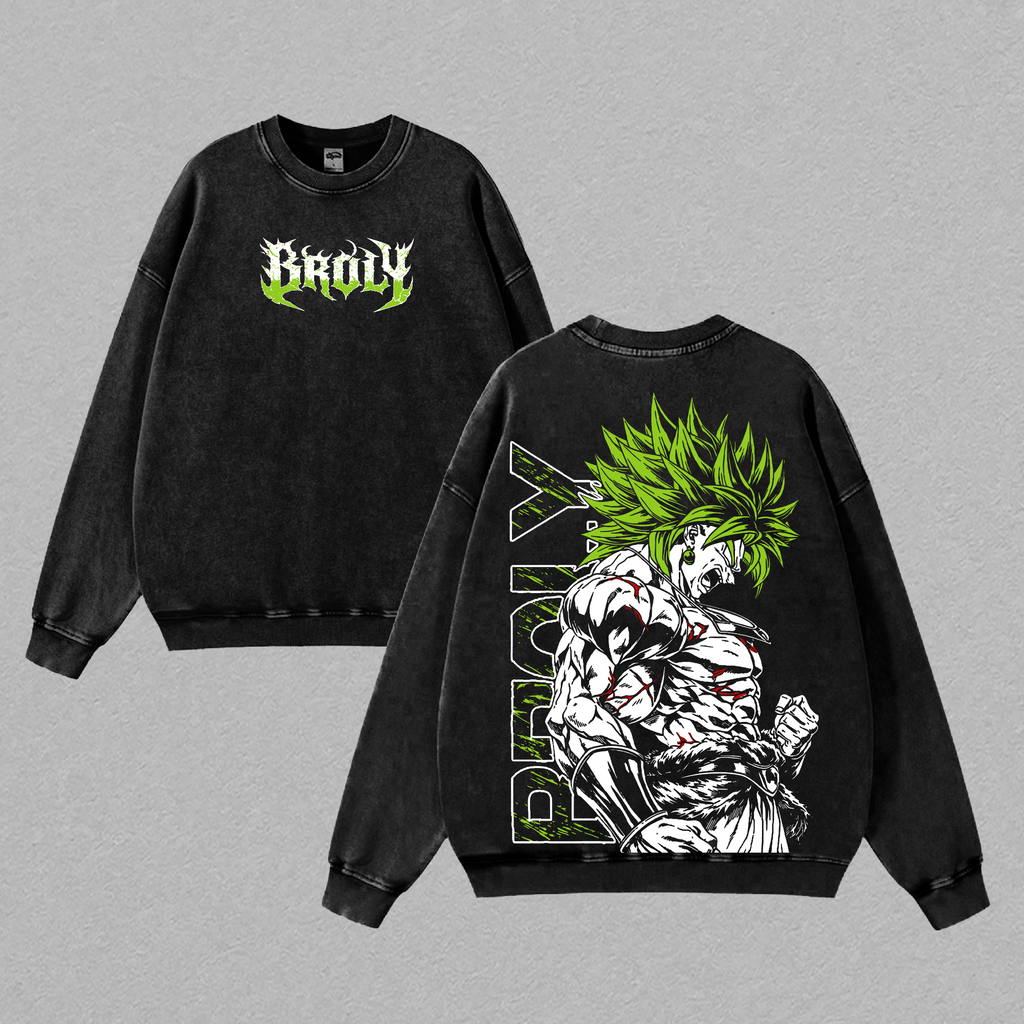 Broly x DBZ Legendary Super Saiyan Anime Vintage Washed Tee