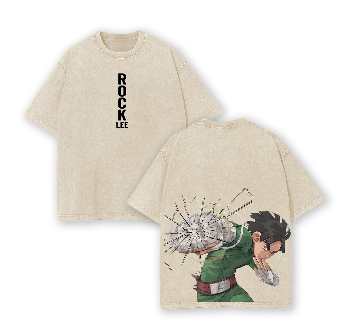 Rock Lee V.2 - Naruto Anime Washed T-Shirt
