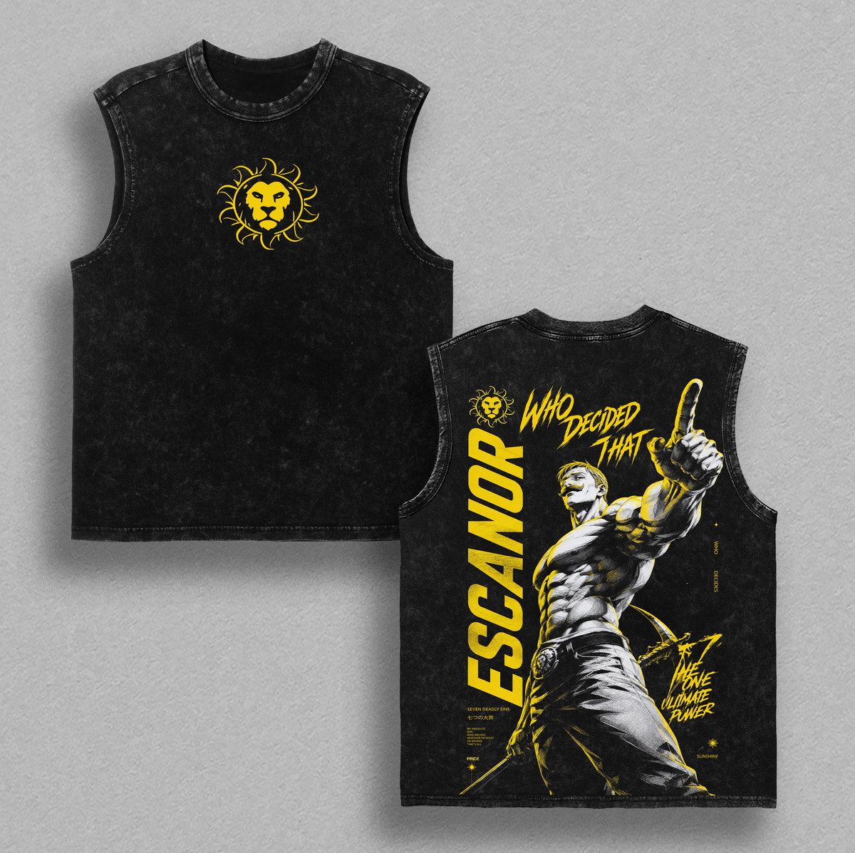 Escanor Seven Deadly Sins Who Decided That The One Anime Vintage Washed Tee
