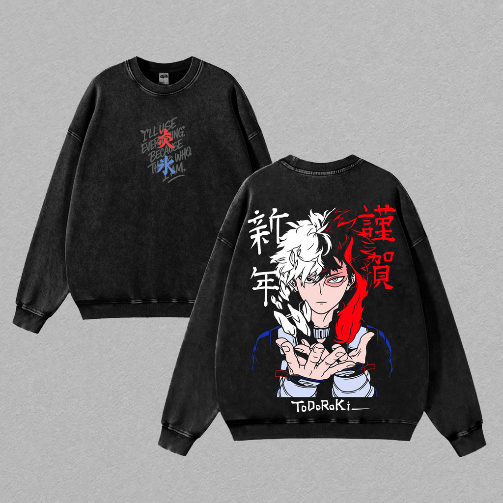 Shoto Todoroki My Hero Academia Anime Vintage Washed Tee
