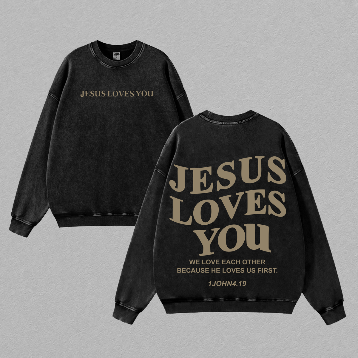Jesus Loves You Washed T-Shirt, Jesus Tee, Jesus Tshirt , Christian Apparel Streetwear Menswear Oversized Top Classic Cotton Men Women