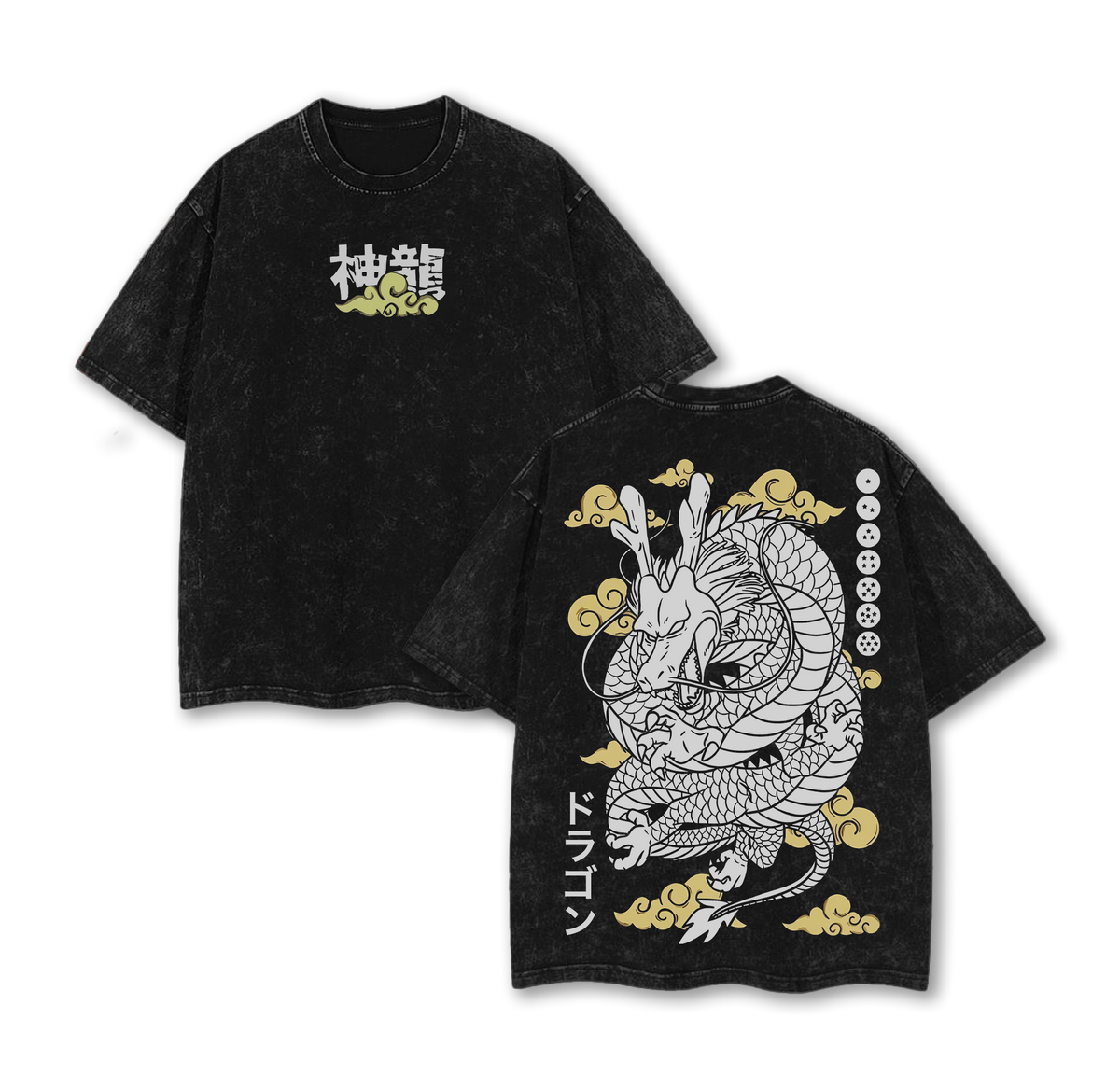 Shenron Vintage Washed Oversized T-Shirt – DBZ Anime Graphic Tee