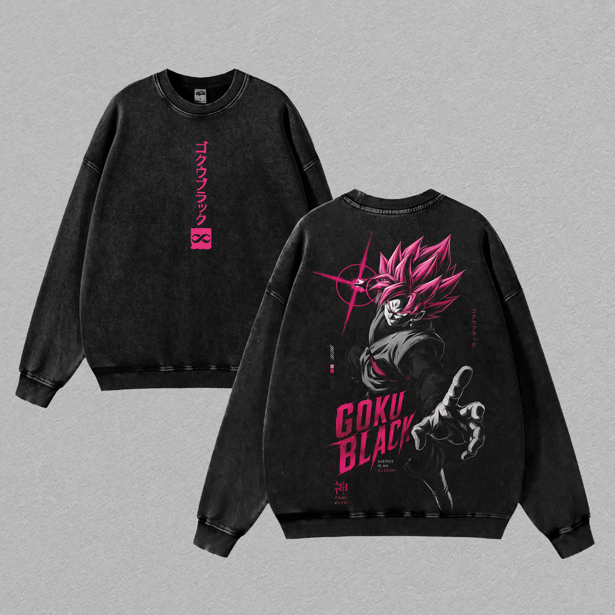 Rosé Kakarot Black x Zamasu Fused DBS Anime Vintage Washed Tee