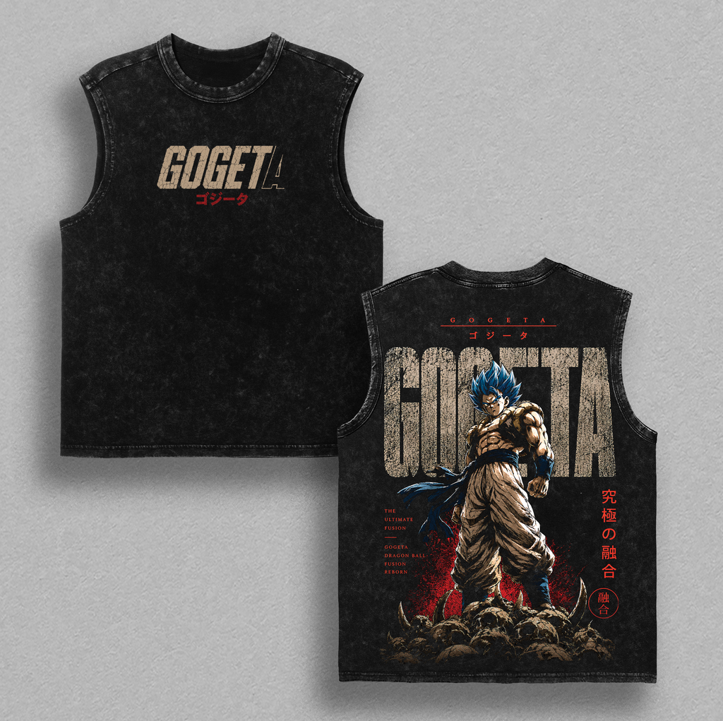 Gogetaa Fusion Warrior DBZ Super Anime Vintage Washed Tee
