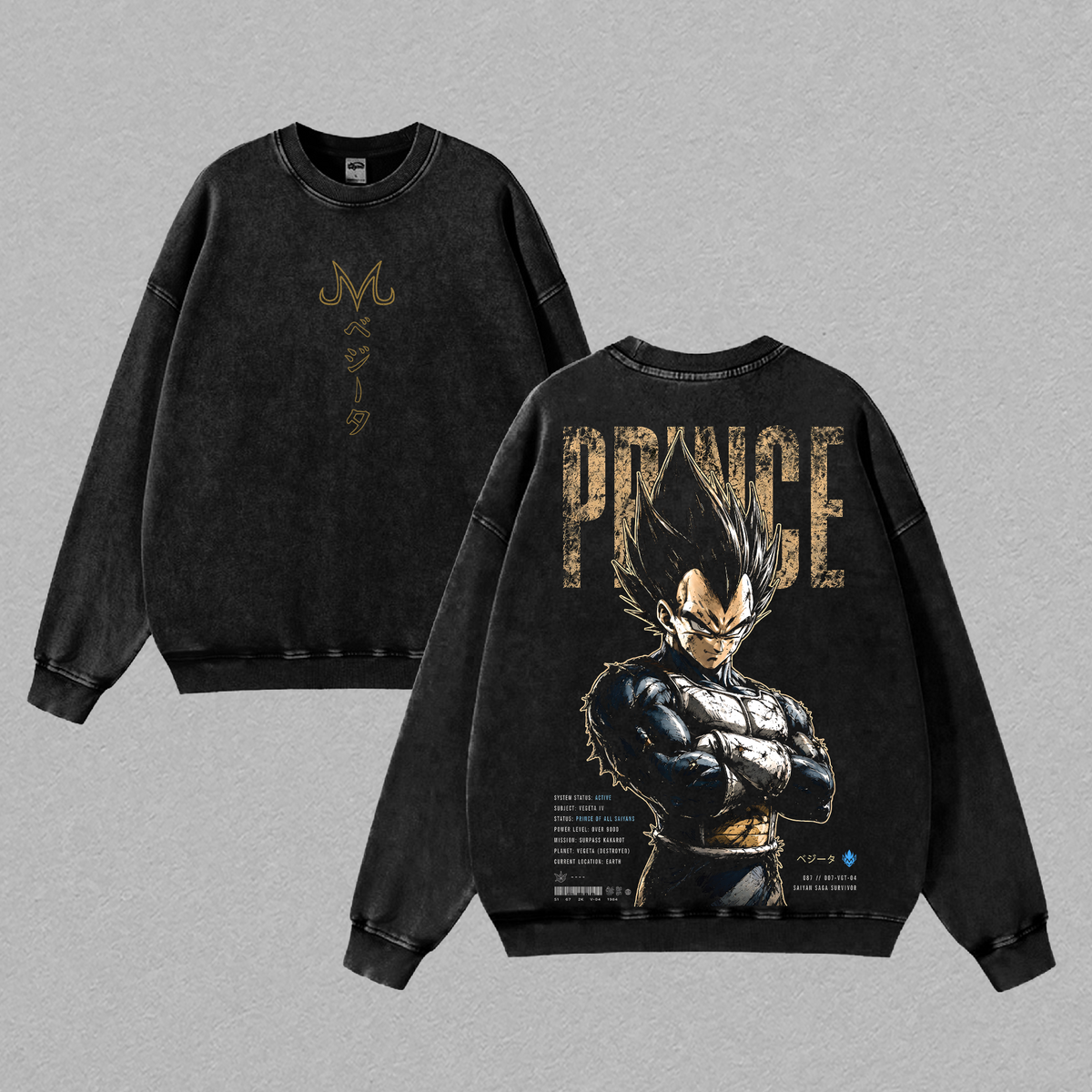 Saiyannn Princeee Anime Vintage Washed Tee