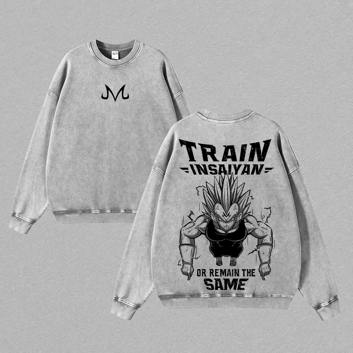 Saiyan Prince Training Anime Gym Motivation Vintage Washed Oversized Graphic Tee Warrior Mindset Streetwear Shirt