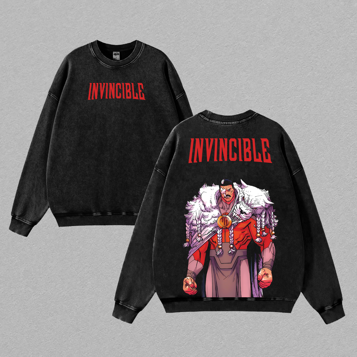 "Thragg The Conqueror" Viltrumite War - Invincible Comic Double Printed Oversize Lightweight Acid Washed Tee