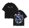Giyu Tomioka - Demon Slayer Anime Double Printed Vintage Washed Tee Unisex Oversize Anime Manga Washed Heavyweight Cotton T-shirt