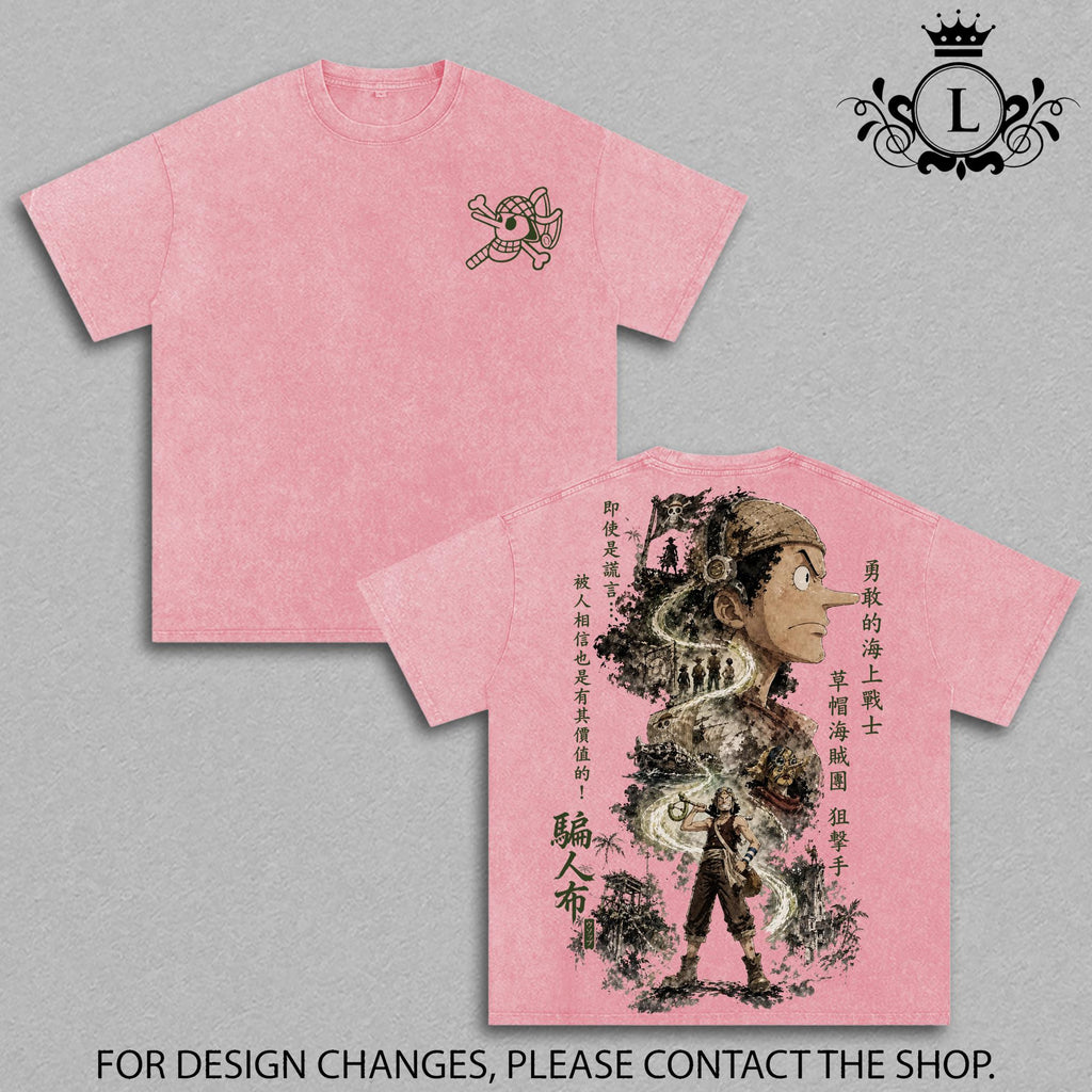Usopp One Pieceee Anime Vintage Washed Tee