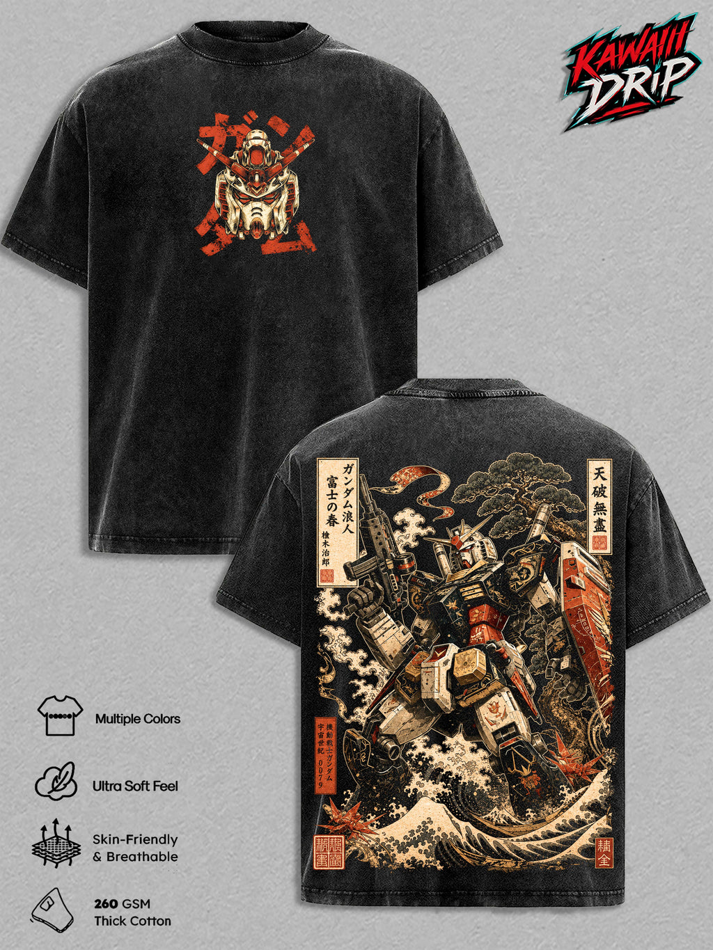 Gundam RX-78 Mobile Suit Gundam Anime Vintage Washed Tee
