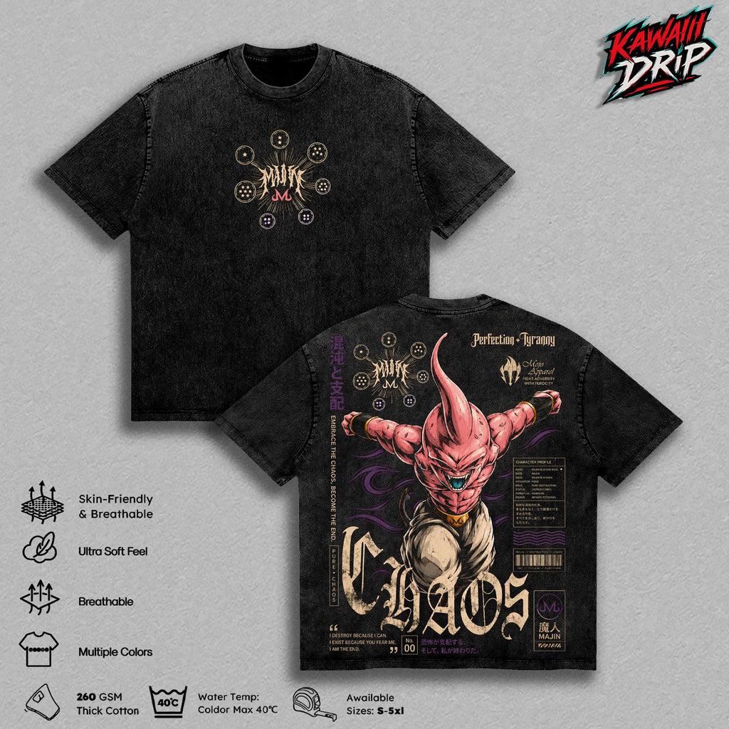 Majin Buu Chaos DBZ Anime Vintage Washed Tee