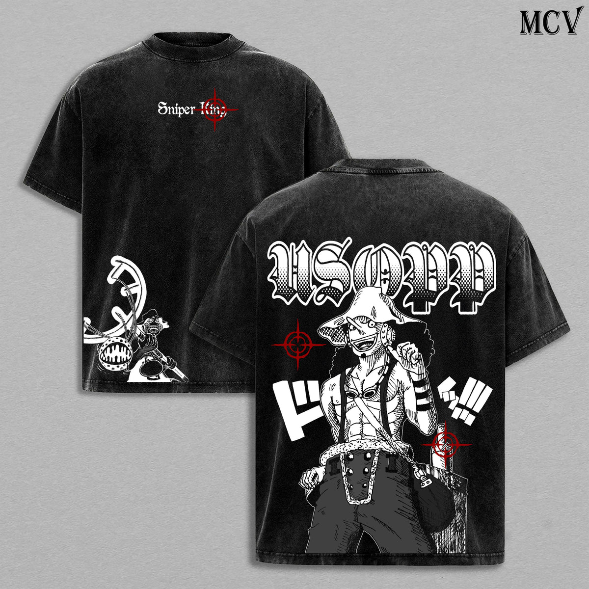 Usopp Sniper King One Piece Sogeking Anime Vintage Washed Tee