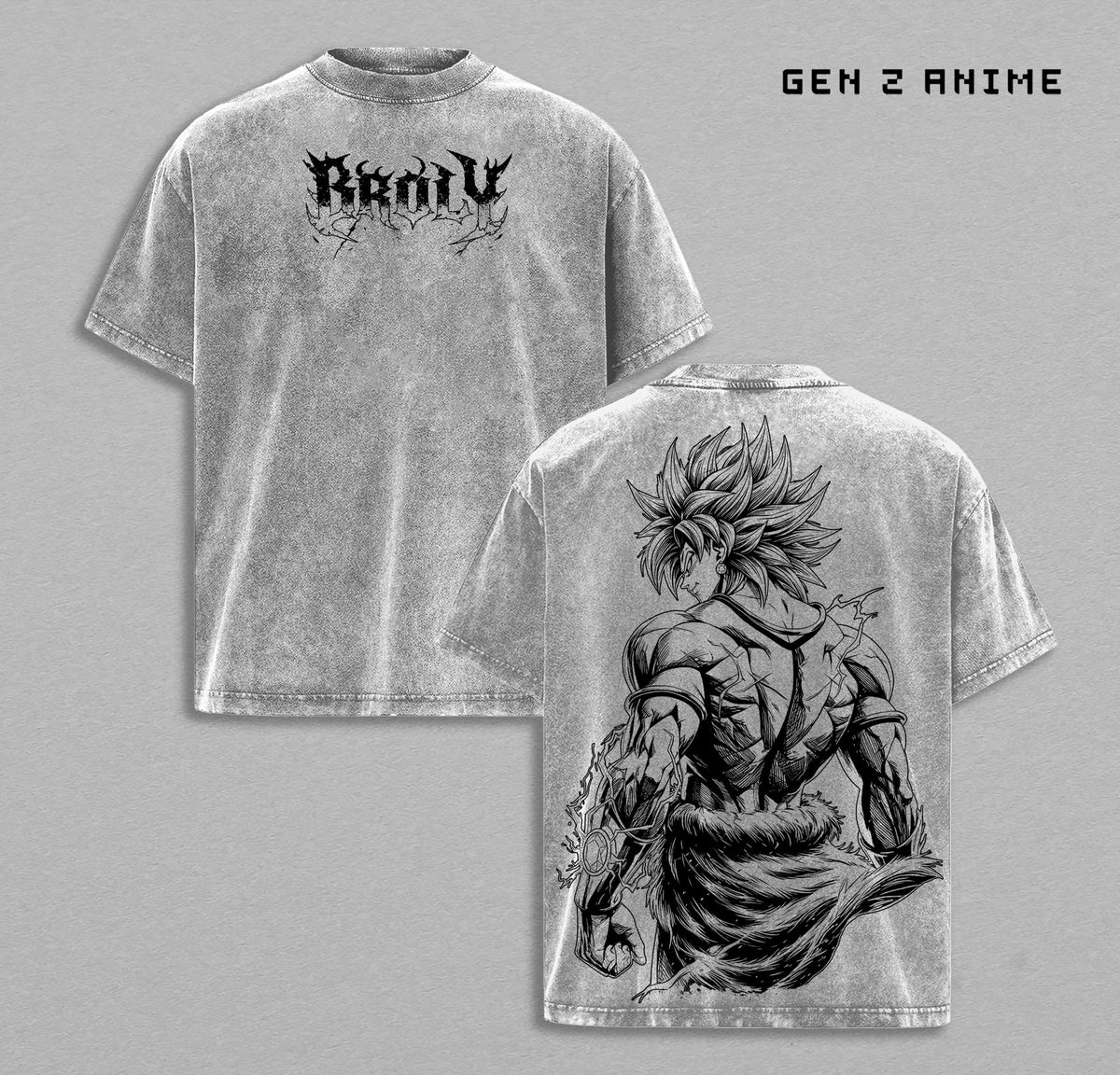 Broly DBZ Saiyan Gym Anime Vintage Washed Tee