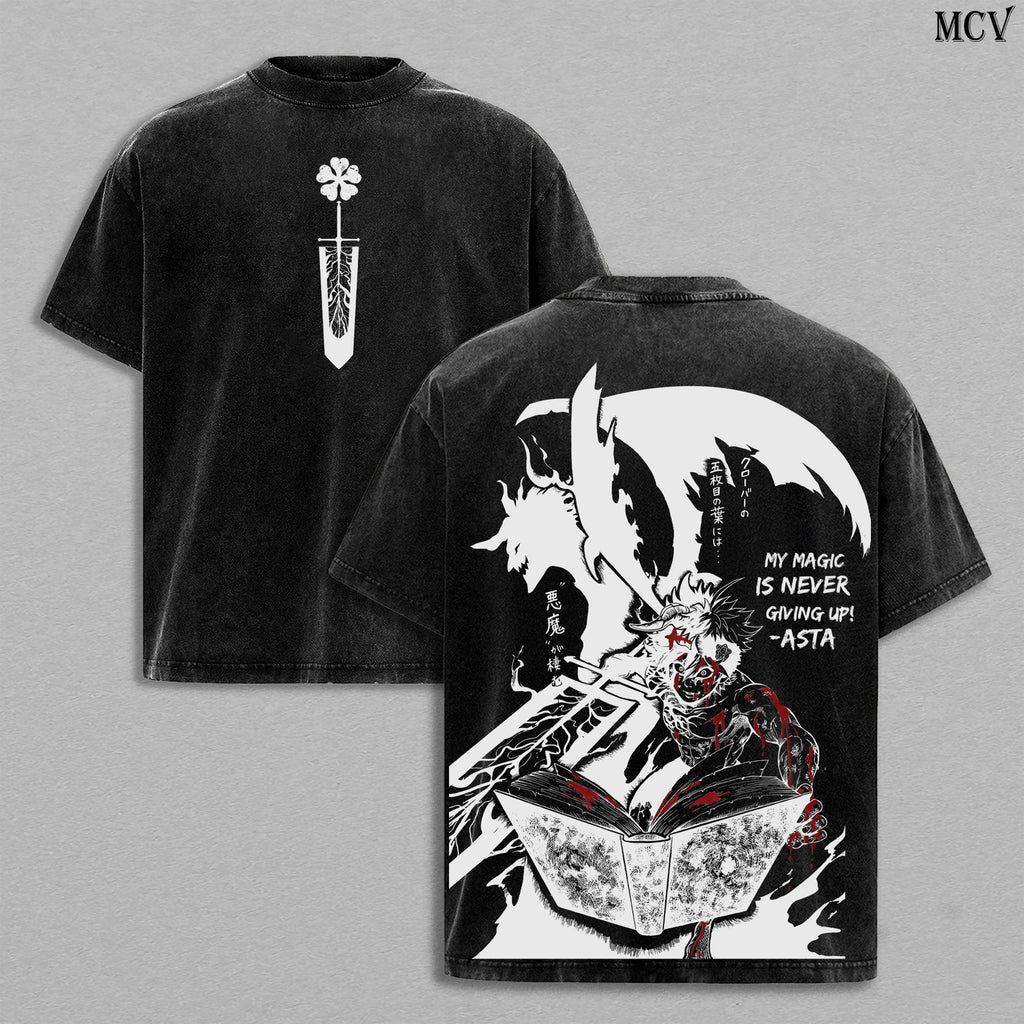 Asta Black Clover Anime Vintage Washed Tee