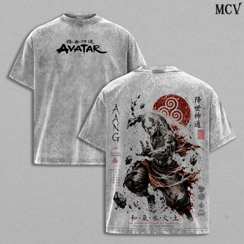 Aang Avatar The Last Airbender Gothic Tattoo Vintage Washed Tee