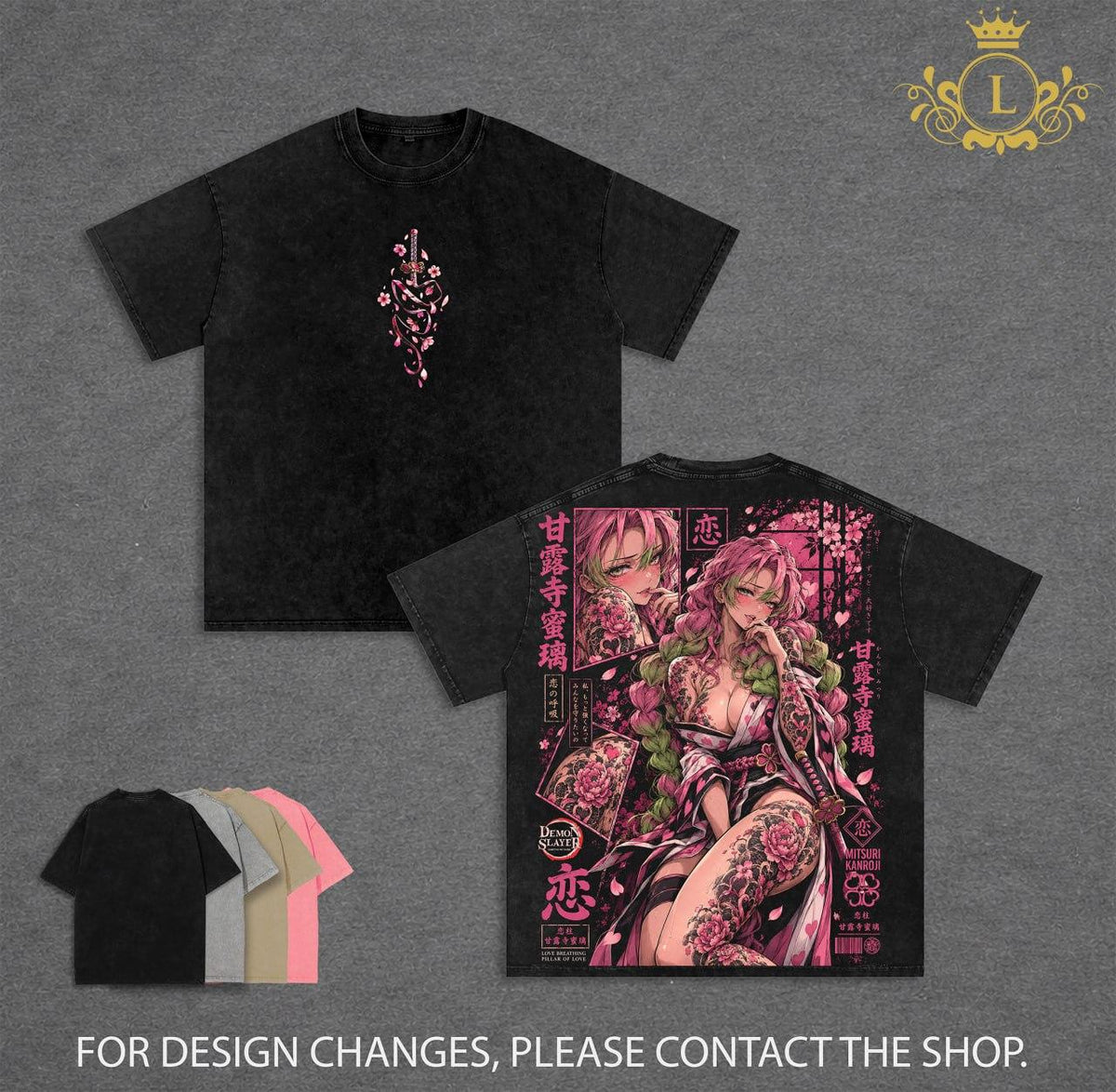 Limited Edition Mitsuri Kanroji Demon Slayer Anime Vintage Washed Tee