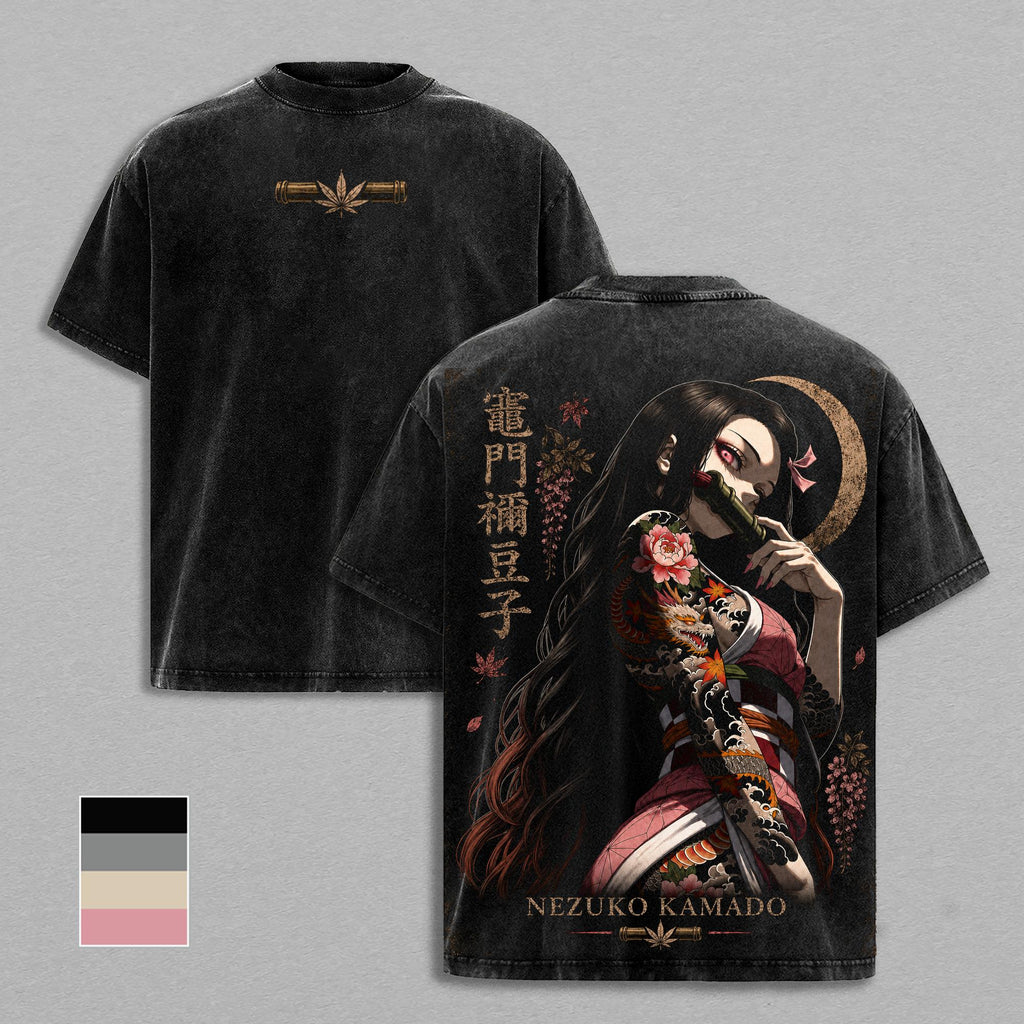 Nezuko Kamado Demon Slayer Kimetsu No Yaiba Anime Vintage Washed Tee