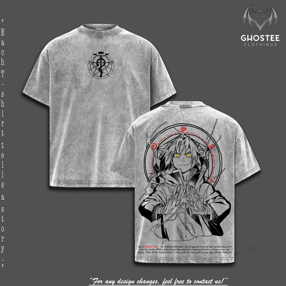 Edward Elric Fullmetal Alchemist Anime Vintage Washed Tee