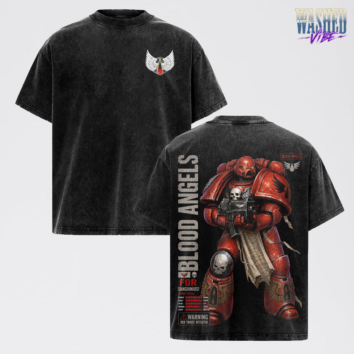 Blood Angels Space Marine Warhammer 40K Vintage Washed Tee
