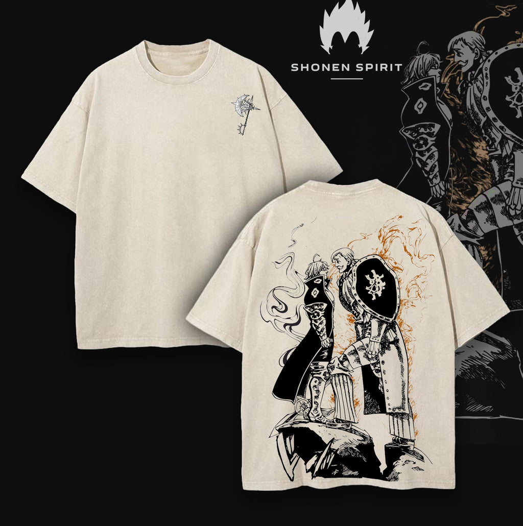 Escanor vs Estarossa The Seven Deadly Sins Anime Vintage Washed Tee