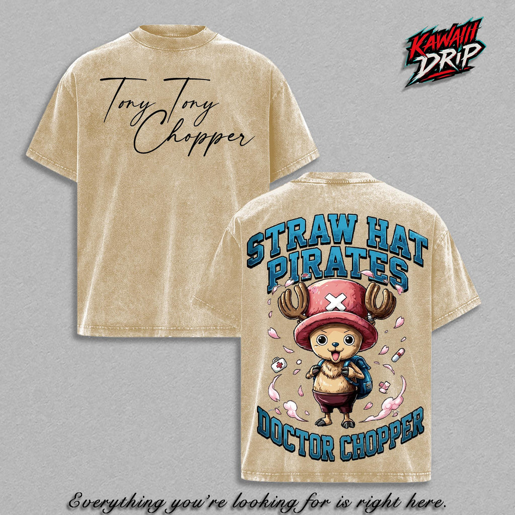 Tony Tony Chopper One Piecee Anime Vintage Washed Tee