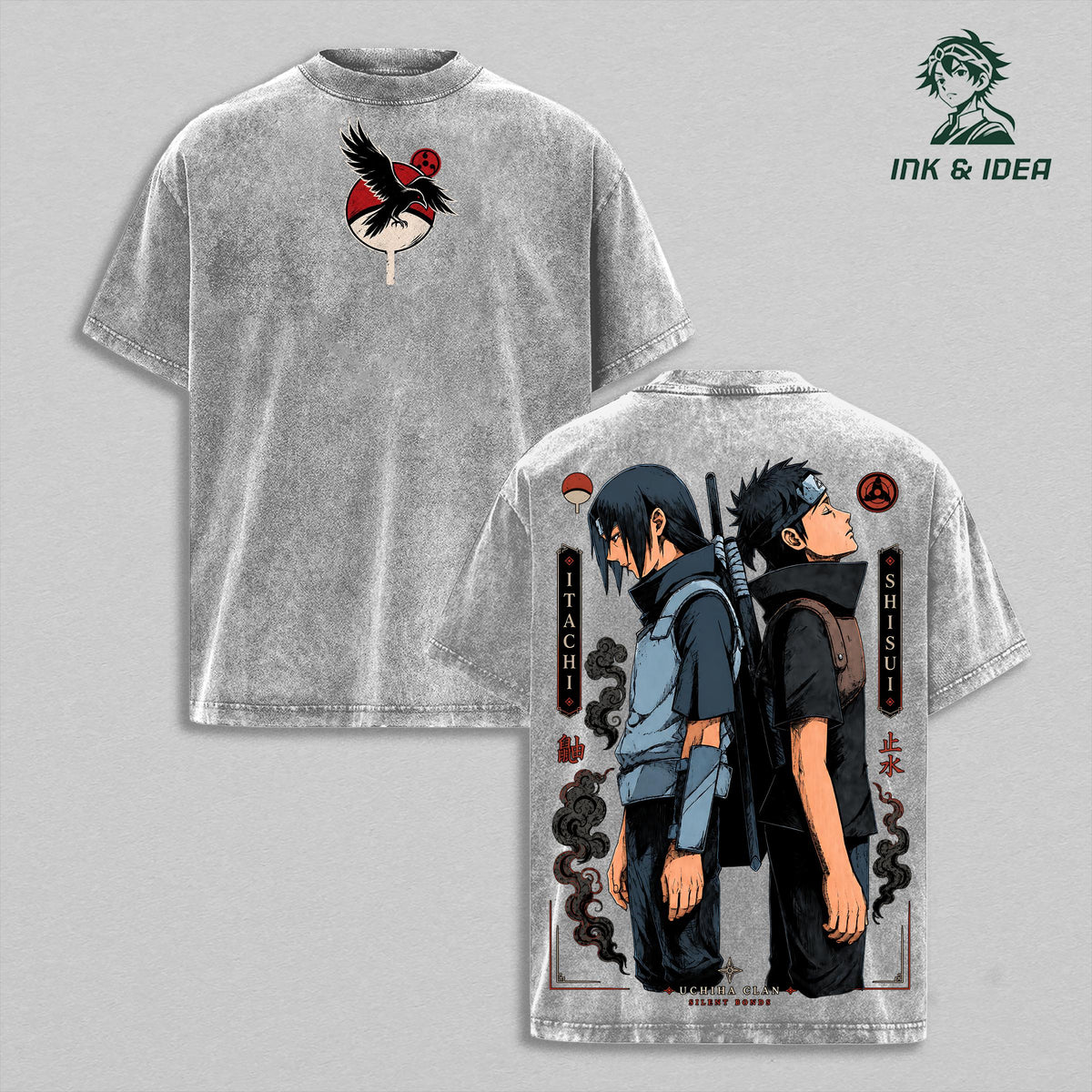 Shisui Uchiha Naruto Shippuden Silent Bonds Anime Vintage Washed Tee