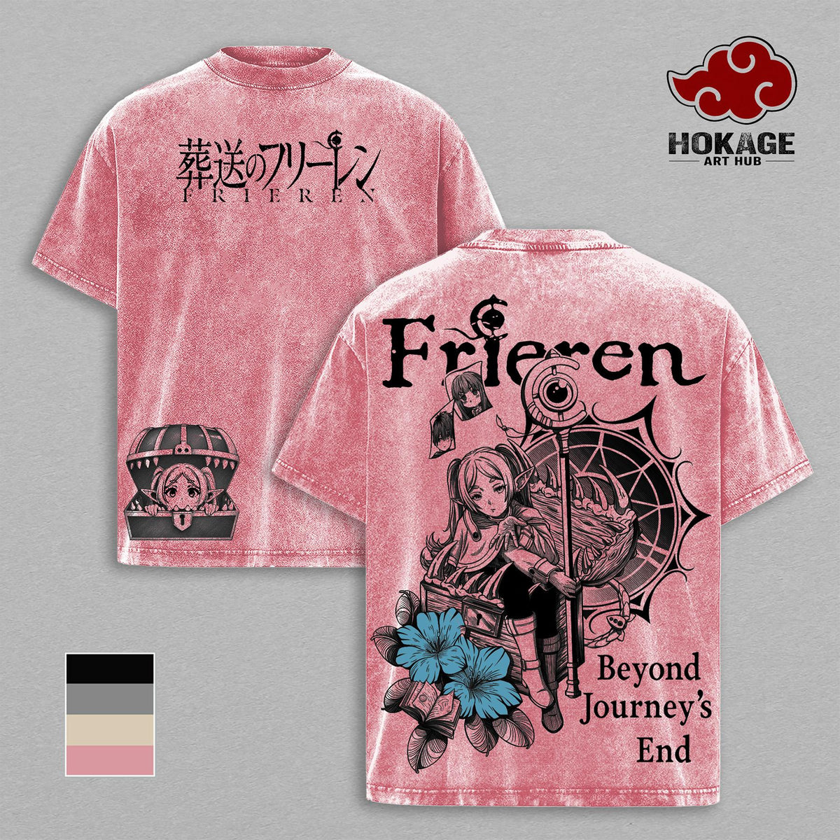 Frieren Beyond Journey's End Anime Vintage Washed Tee