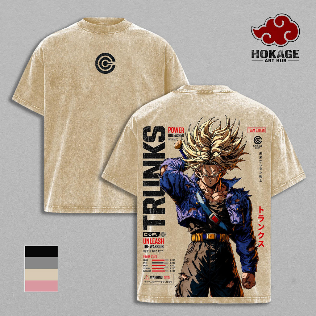 Trunks DBZ Future Trunks Capsule Corp Anime Vintage Washed Tee