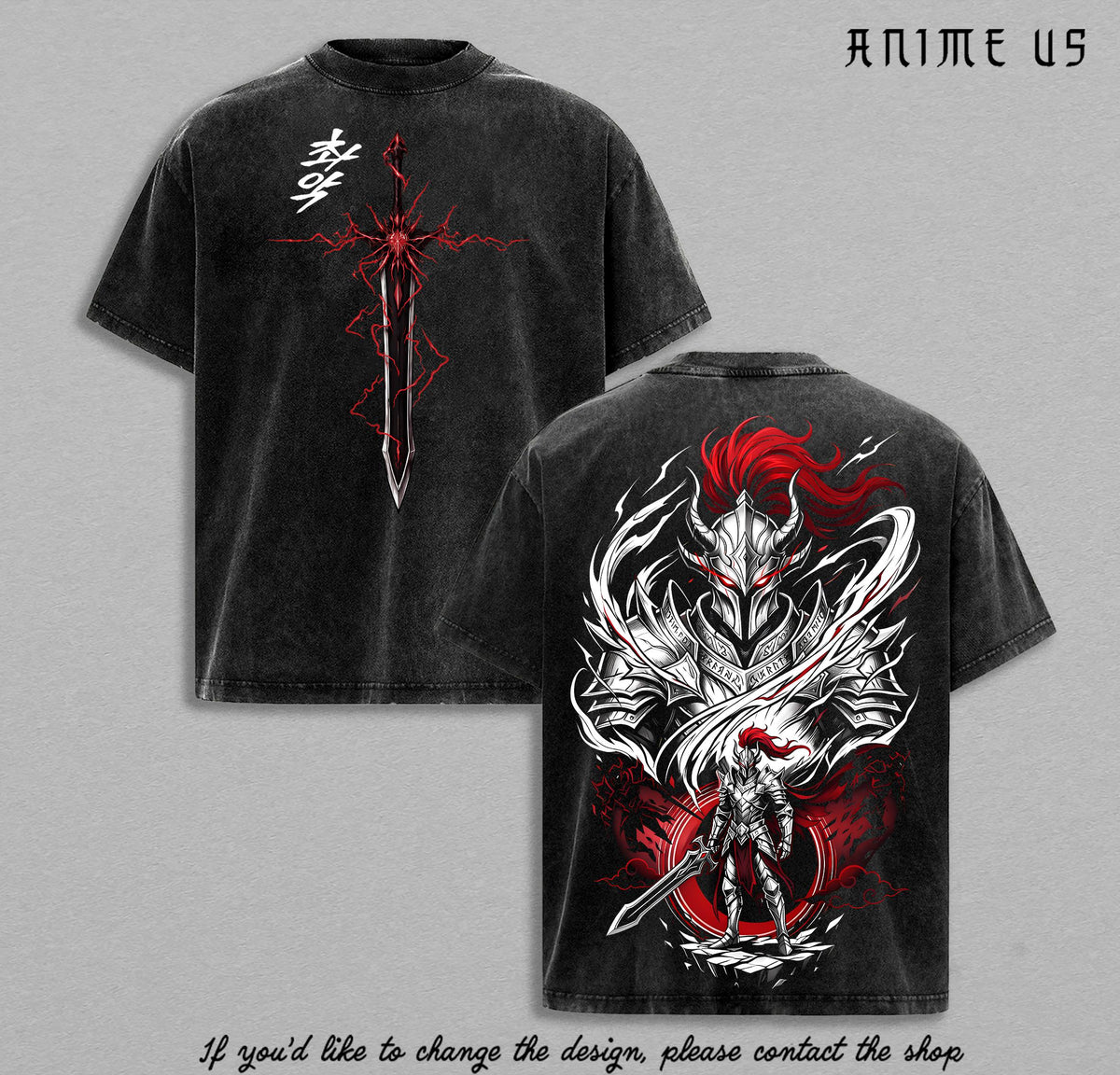 Igris Solo Leveling ARISE Vintage Washed T-Shirt | Shadow Knight Commander Graphic Tee | Anime Streetwear Oversized Shirt