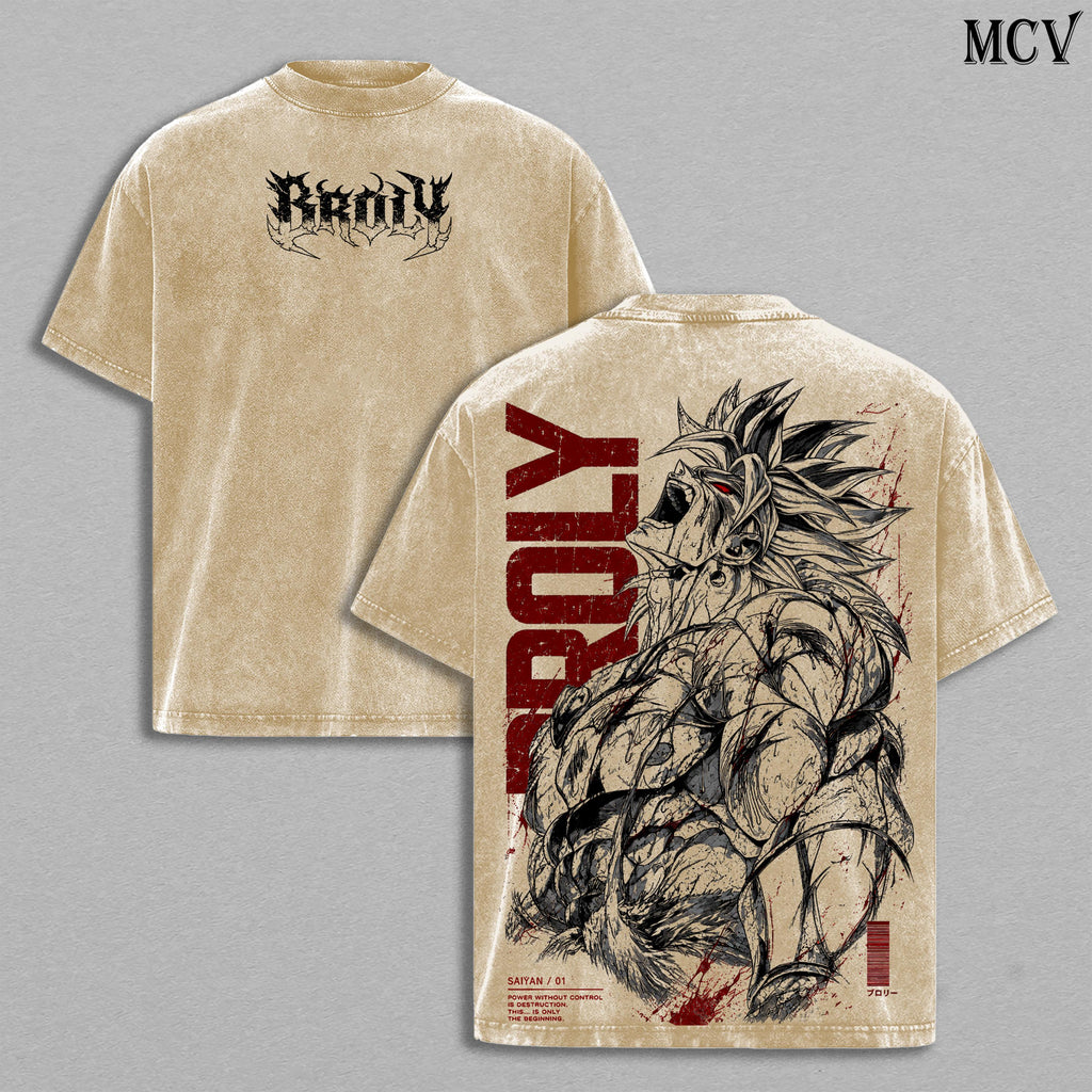 Broly DBZ SuperSaiyan Berserker Anime Vintage Washed Tee