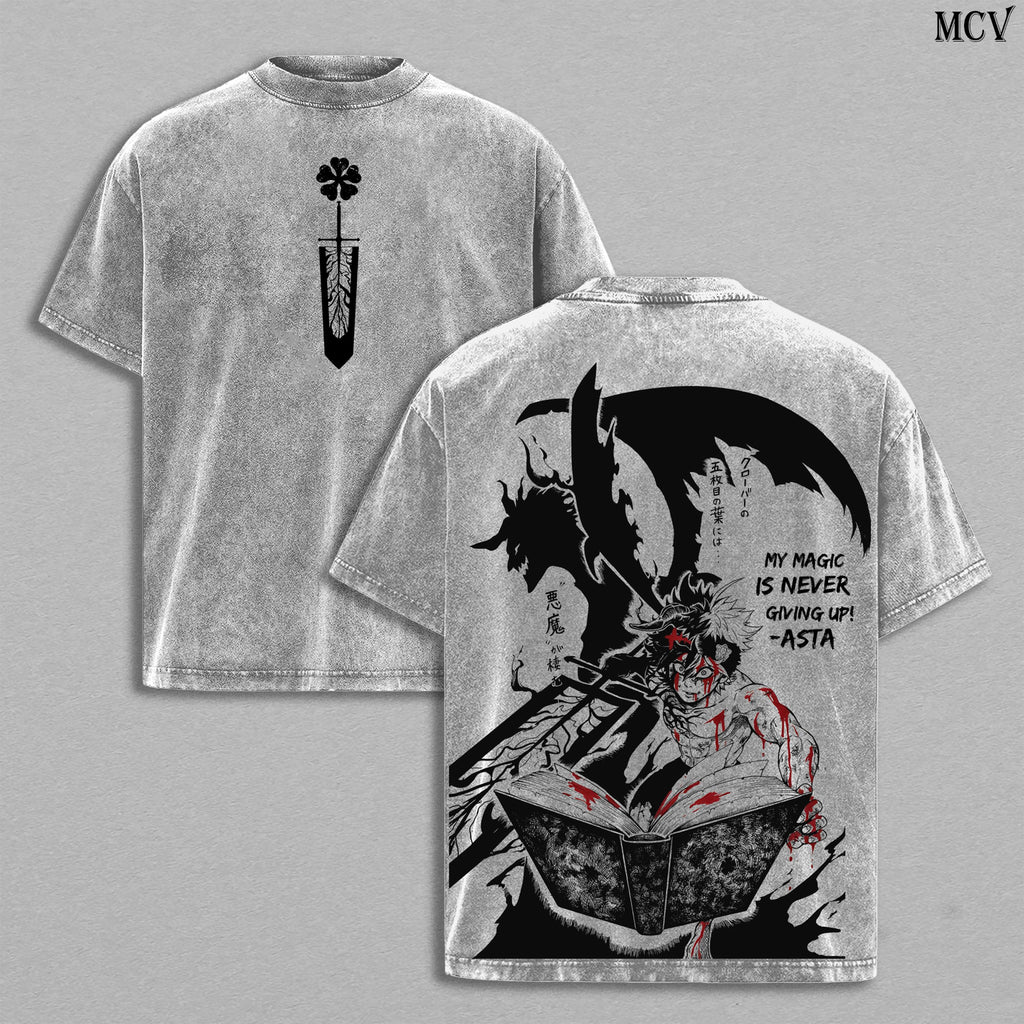 Asta Black Clover Anime Vintage Washed Tee