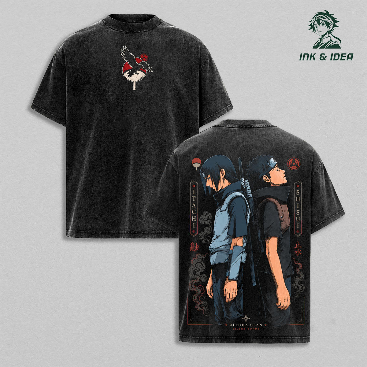 Shisui Uchiha Naruto Shippuden Silent Bonds Anime Vintage Washed Tee