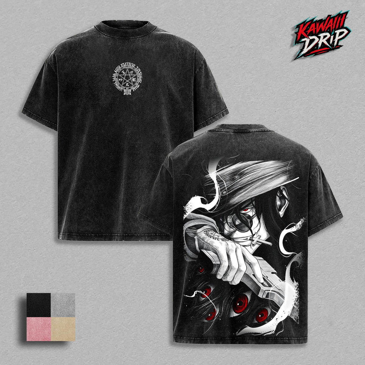 Alucard Hellsing Anime Vintage Washed Tee