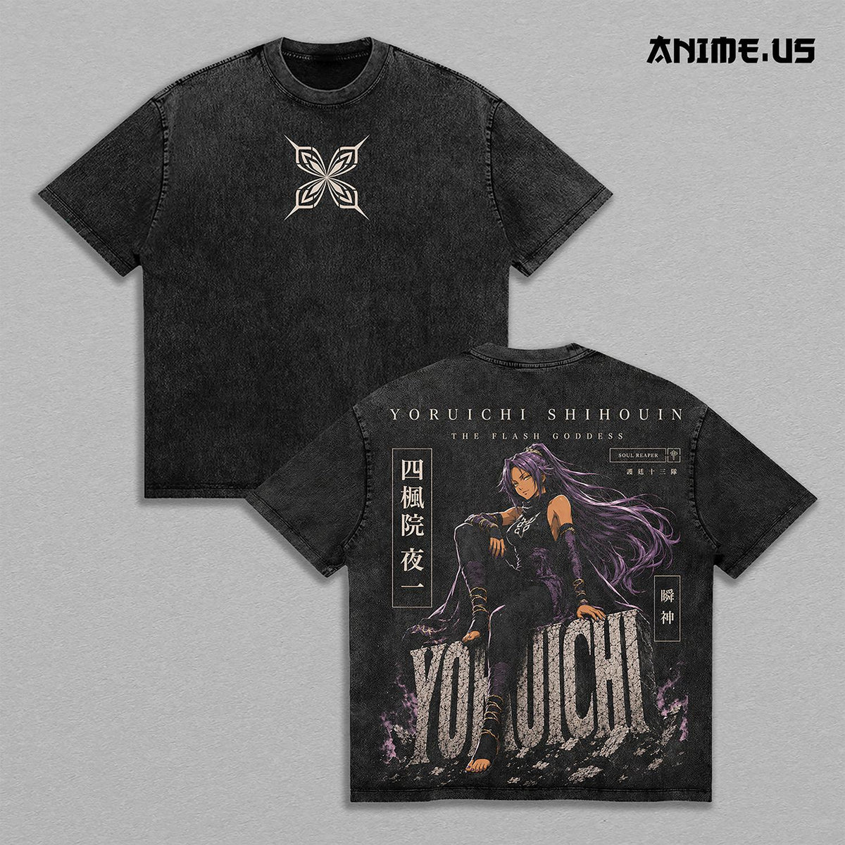 Yoruichi Shihouin Bleach Shunko Thunder Form Anime Vintage Washed Tee