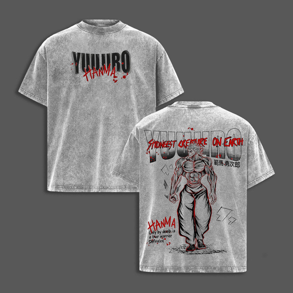Yujiro Hanma Baki Strongest Creature Anime Vintage Washed Tee