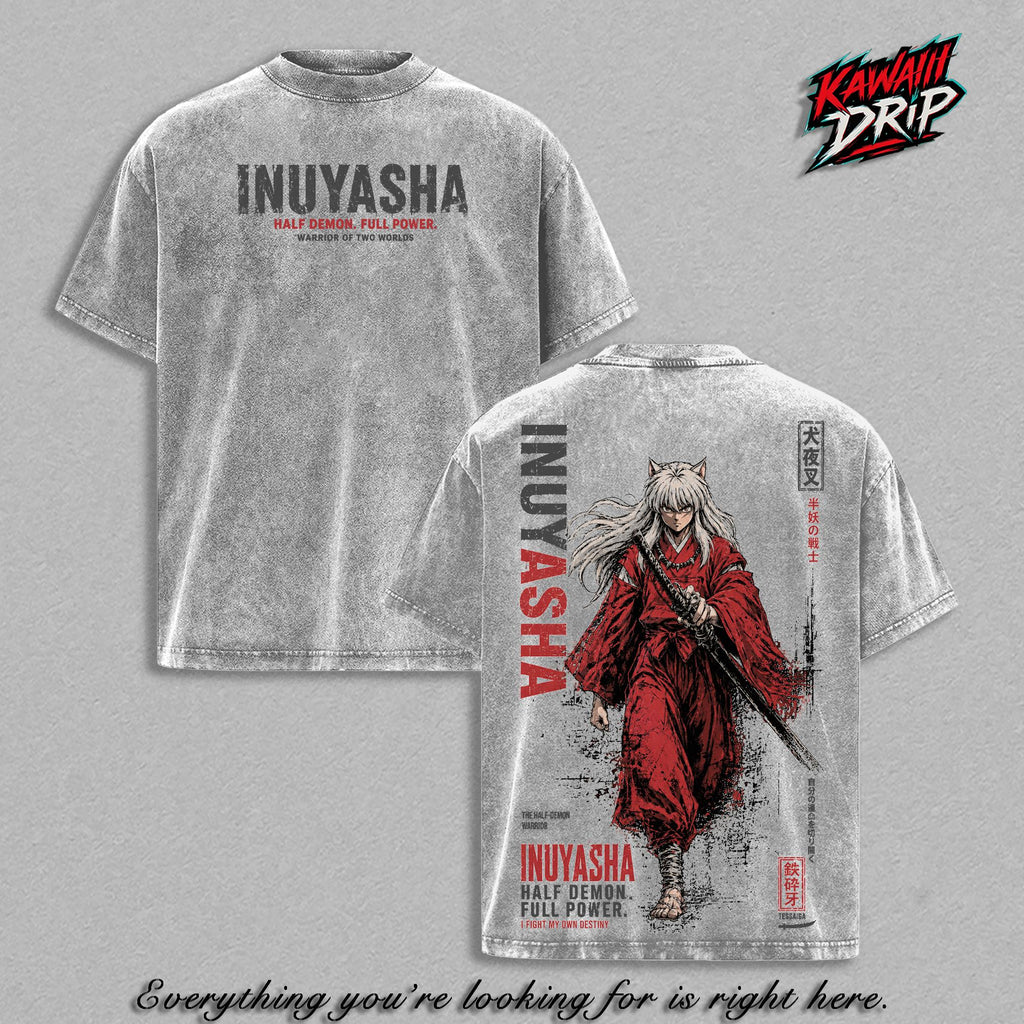 Inuyasha Tessaiga Warrior Anime Vintage Washed Tee