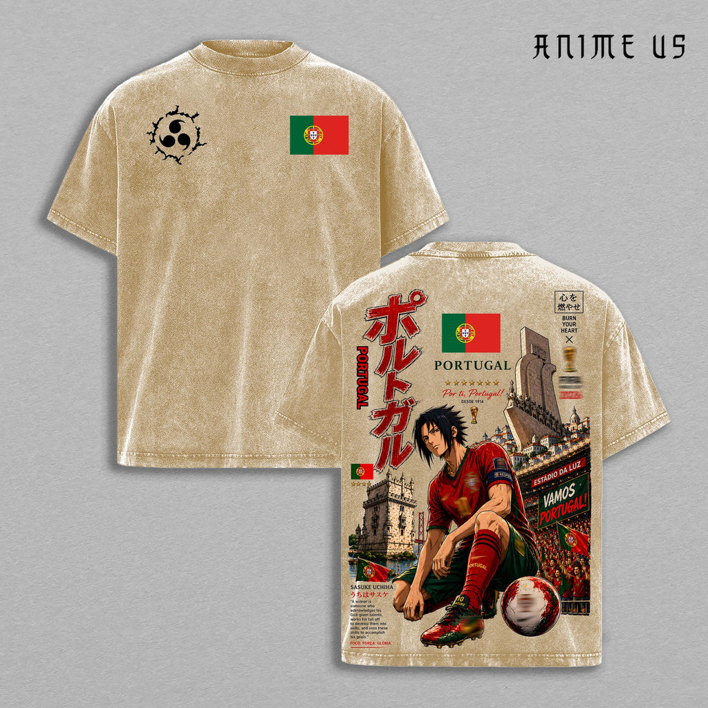 Sasuke Portugal World Football 2026 Anime Vintage Washed Tee