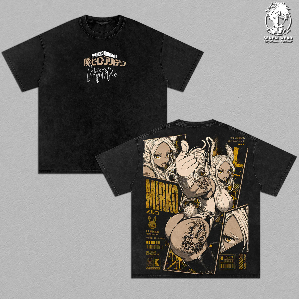 Mirko Rumi Usagiyama My Hero Academia Anime Vintage Washed Tee